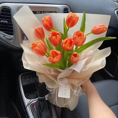 10 orange tulips